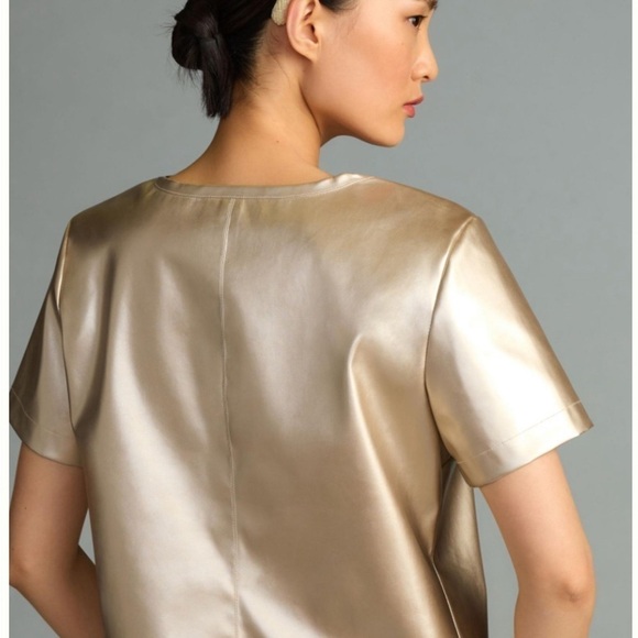 Anthropologie women’s Porridge Collin Faux Leather Top - Picture 5 of 10